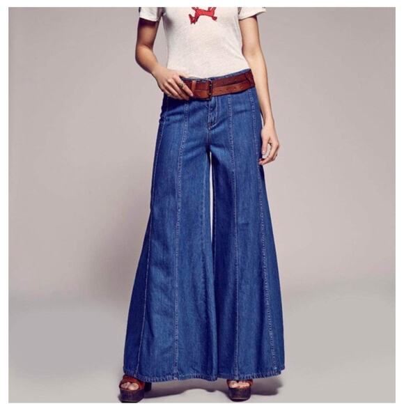 Free People Denim - Free People Rare Vintage Super Wide Leg Jeans Size 6
